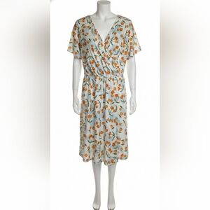 Fencase lightweight Short V Neck Dress With Cherry Print Large